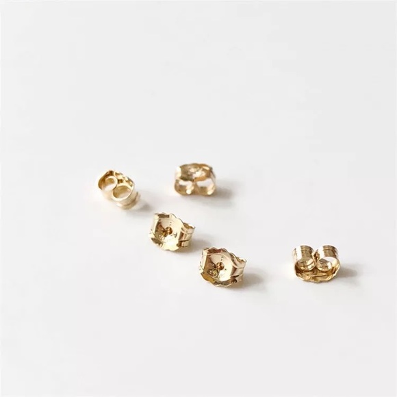 14K Plated Solid 925 Silver Stud Earrings -SS013 - Picture 8 of 8